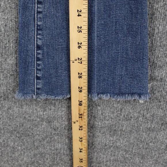 Mother Jeans 25 Blue The Weekender Fray Walking On Coals Flare Denim Minimalist - Picture 12 of 15